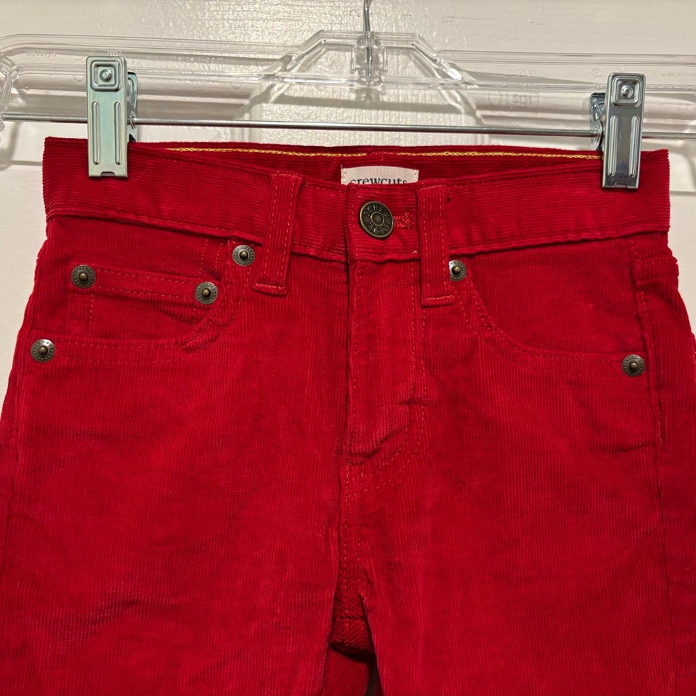 Stylish Red Kids Corduroy Pants - Picture 3 of 7
